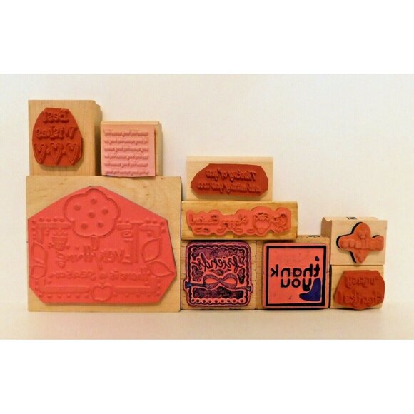 Sentiments Phrases Lot of 18 Rubber Stamps Inkadinkado Stampin Up StudioG - Picture 3 of 7